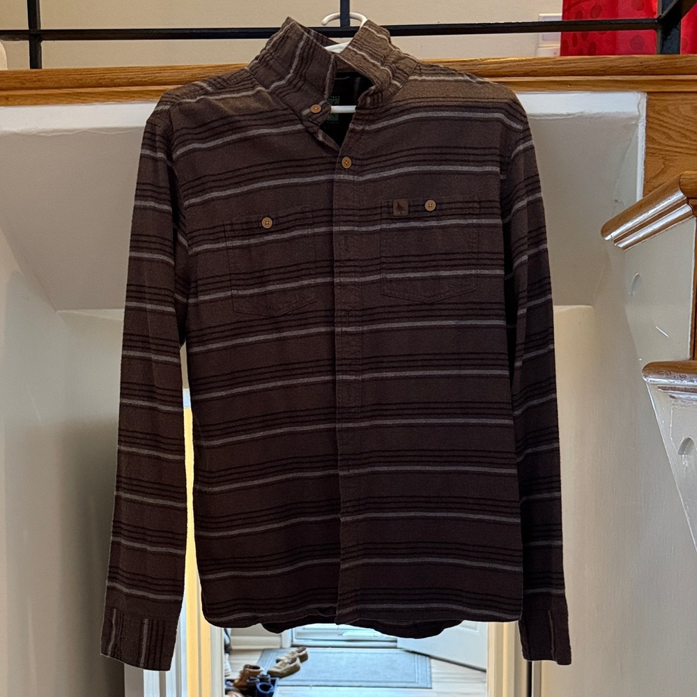 HippyTree Brown Striped Button-Up Shirt